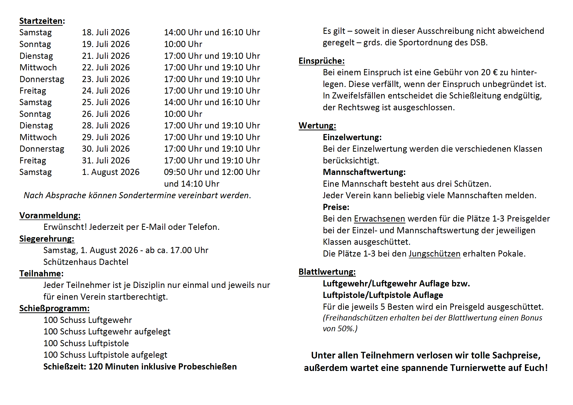 2026 Einladung 100 Schuss Turnier Dachtel Flyer p2